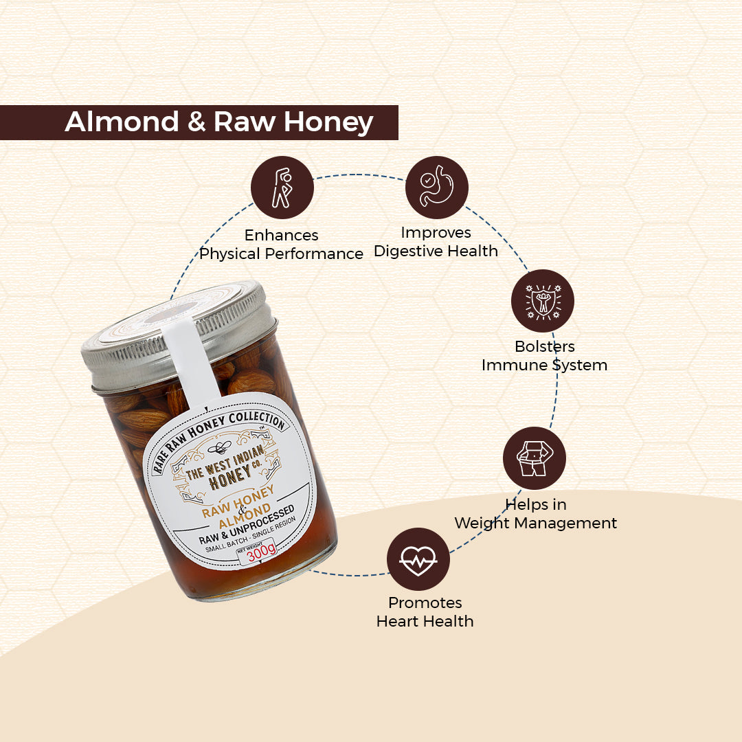 Raw Honey with Almonds, 300g (Pack of 2)