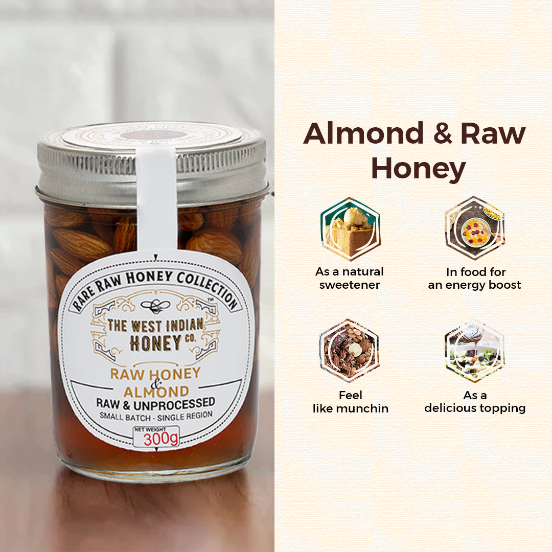 Raw Honey with Almonds, 300g
