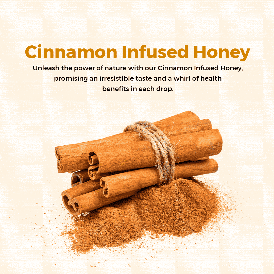 Raw Unprocessed Cinnamon Infused Honey - 250 g