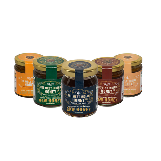 Honey Trial Pack - Premium Raw honey & 4 Infused Collection (75 g Each)