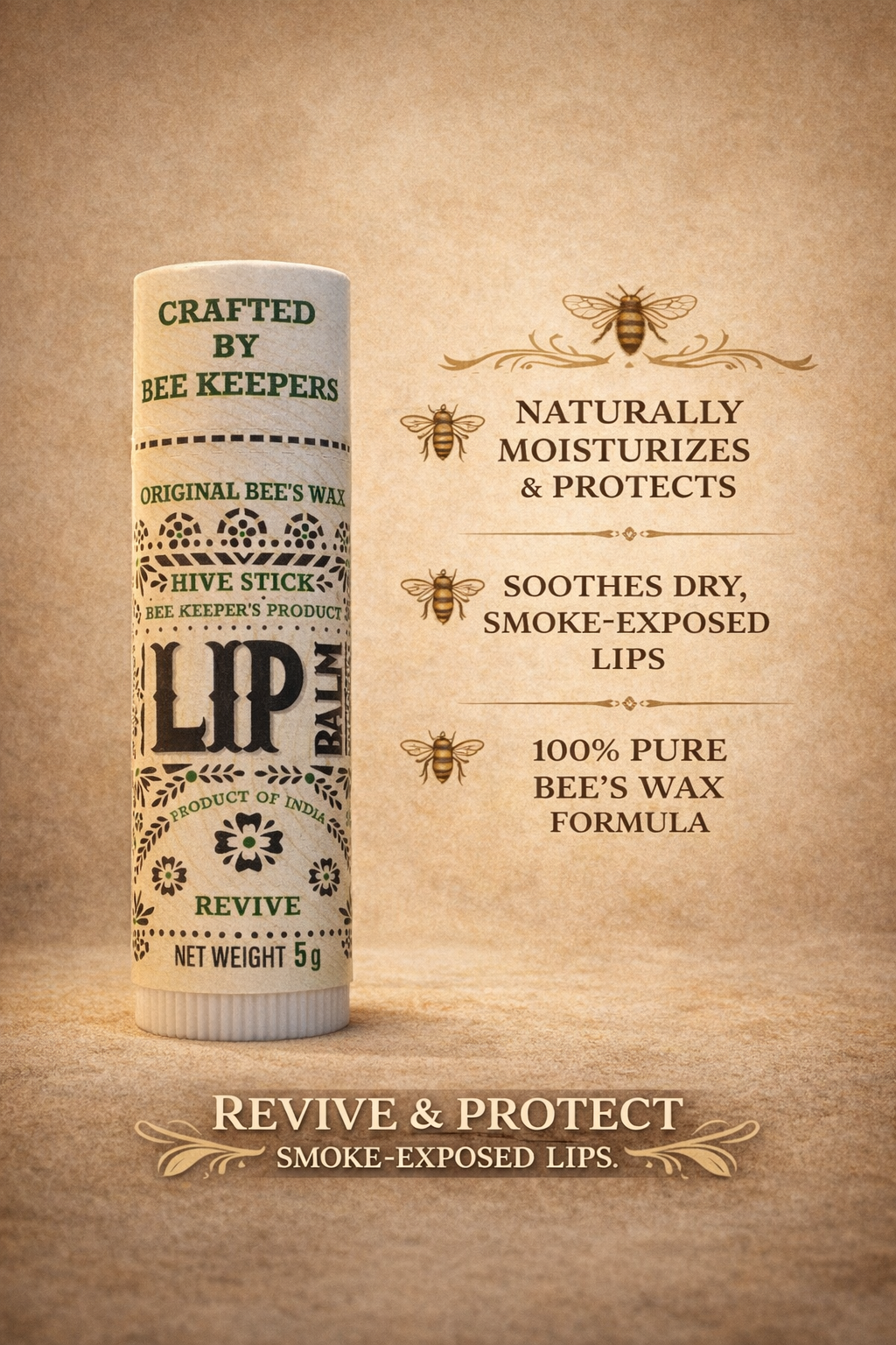 Real Bees Wax Lip Balm - Revive