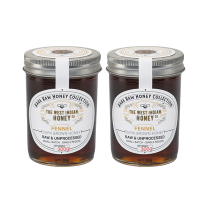 Raw Unprocessed Fennel Honey - 300 g (Pack of 2) 