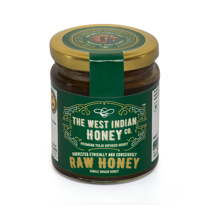 Raw Unprocessed Tulsi Infused Honey - 250 g