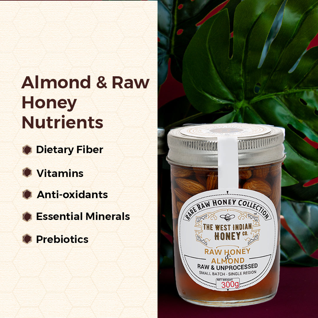 Raw Honey with Almonds, 300g (Pack of 2)