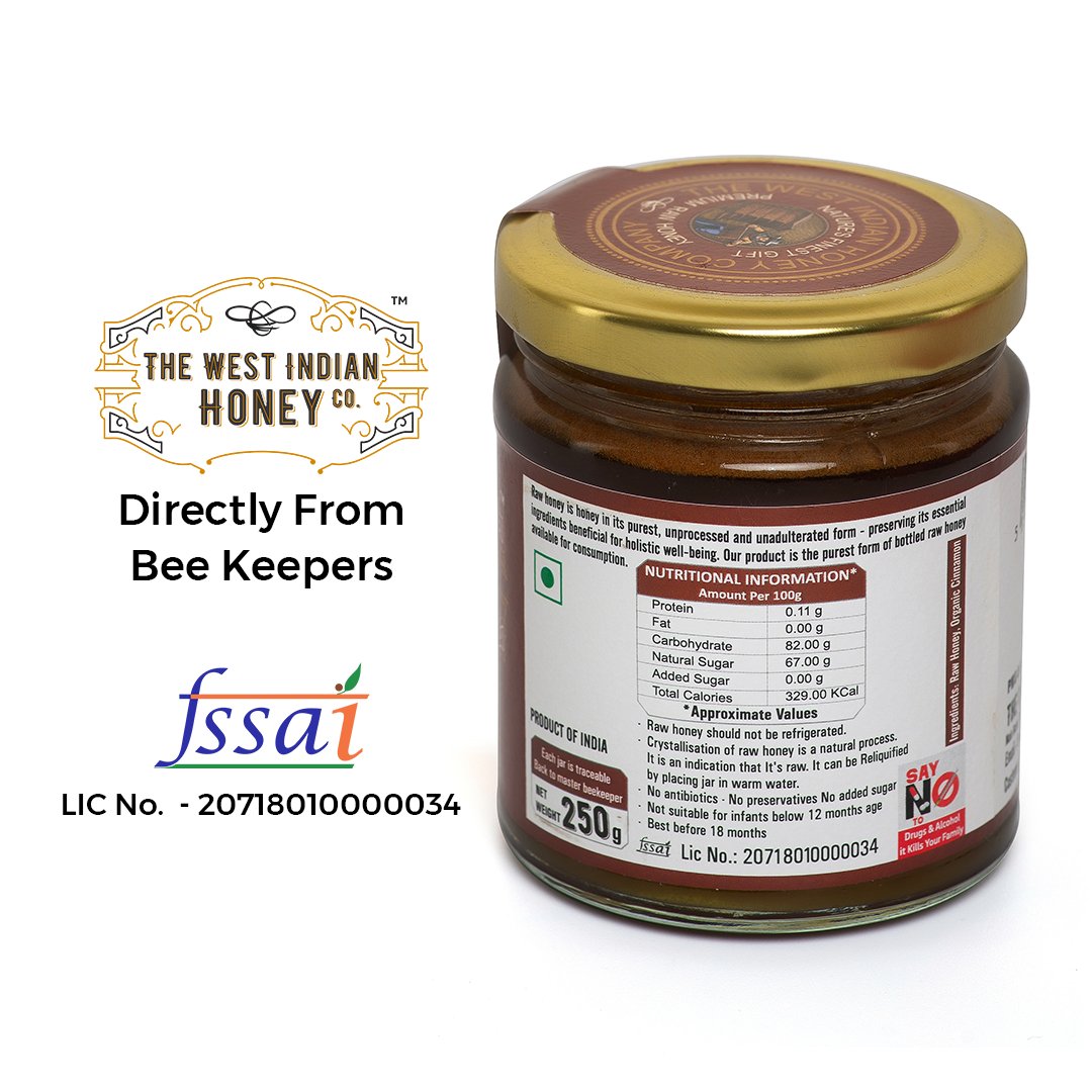 Raw Unprocessed Cinnamon Infused Honey nutritional information