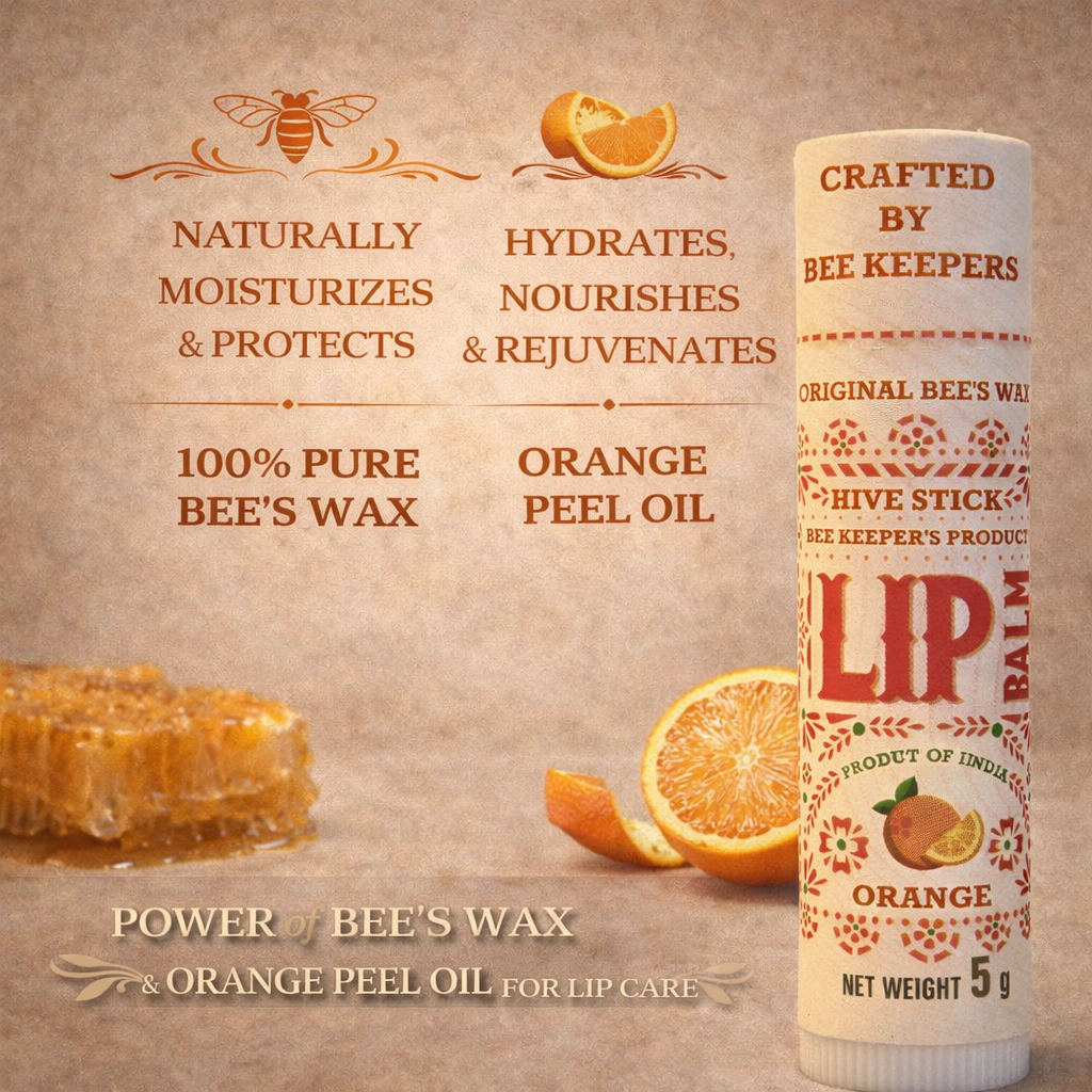 Real Bees Wax Lip Balm - Orange