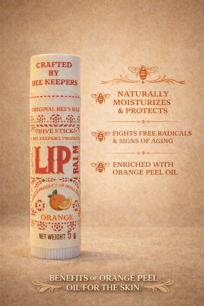 Real Bees Wax Lip Balm - Orange