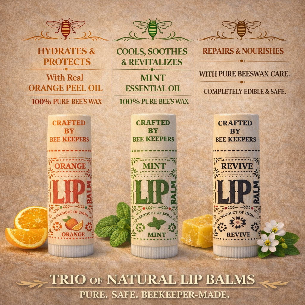 Traio Pack - Real Bees Wax Lip Balm