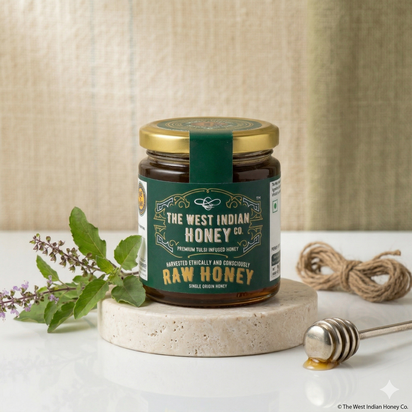 Raw Unprocessed Tulsi Infused Honey - 250 g