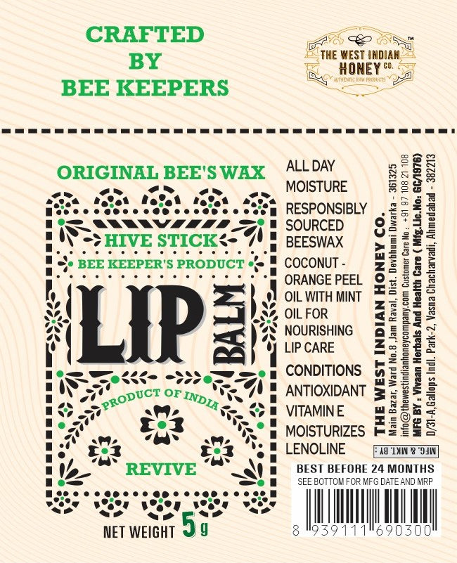 Real Bees Wax Lip Balm - Revive