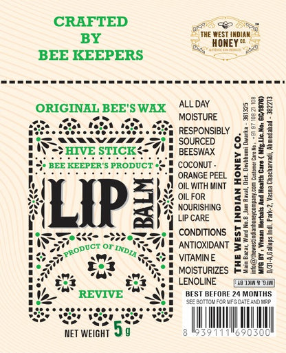 Real Bees Wax Lip Balm - Revive