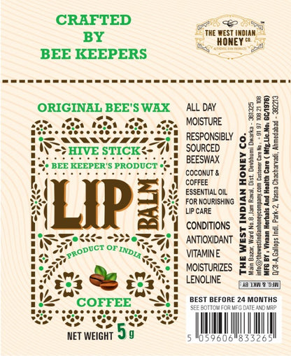 Real Bees Wax Lip Balm - Coffee